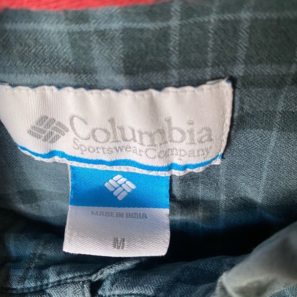 Columbia Cotton Blue Plaid Flannel Button Front Shirt Chest Pocket Casual Med - Picture 3 of 6